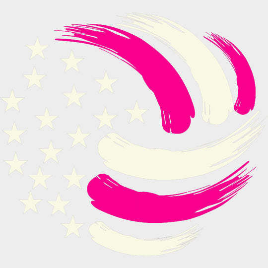 Stars And Paint Strokes Pink - Volleyball DTF Transfers Adult Unisex - S & M (10’’) / Light Color Design (See Imaging)