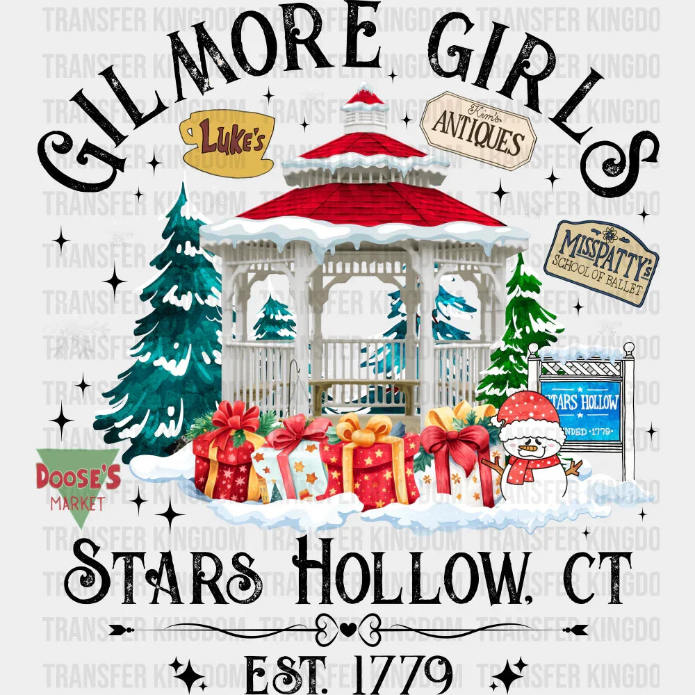 Stars Hollow Christmas DTF Transfer Adult Unisex S & M (10’’) / Dark Color Design (See Imaging)