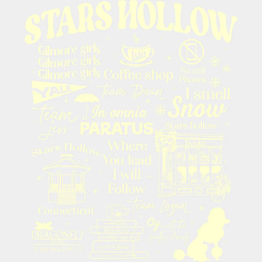 Stars Hollow Orange And White Design States And Cities DTF Transfer Adult Unisex S & M (10’’) / Light Color Design (See
