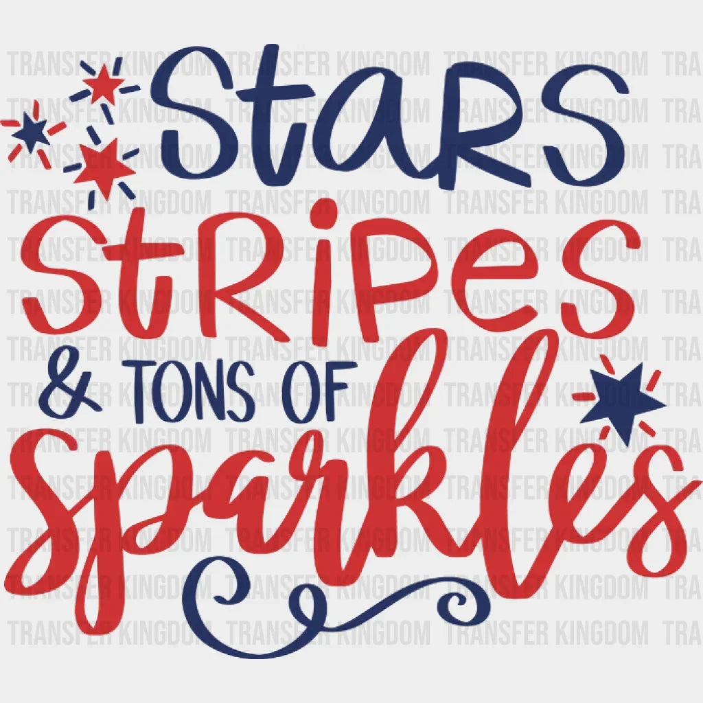 Stars Stripes Sparkle Dtf Transfer