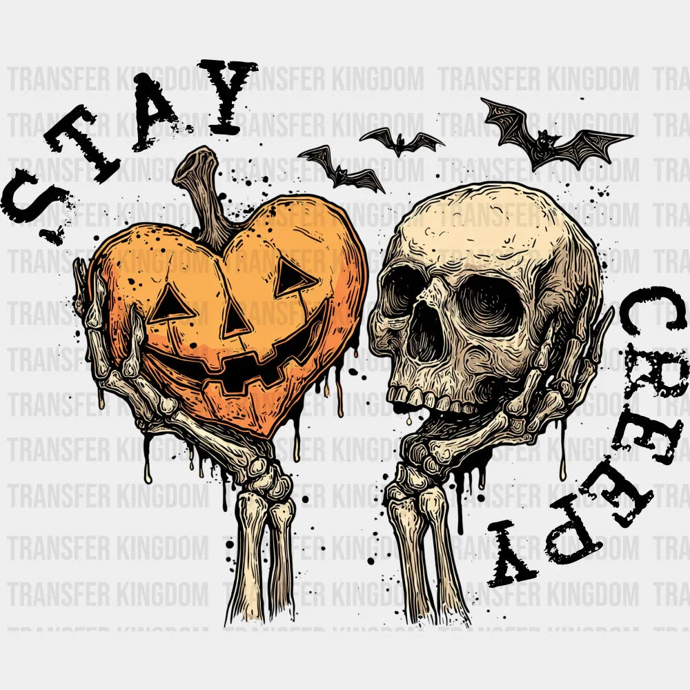 Stay Creepy Halloween DTF Transfer Adult Unisex S & M (10’’) / Dark Color Design (See Imaging)