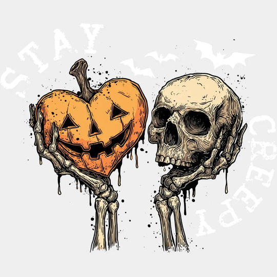 Stay Creepy Halloween DTF Transfer Adult Unisex S & M (10’’) / Light Color Design (See Imaging)