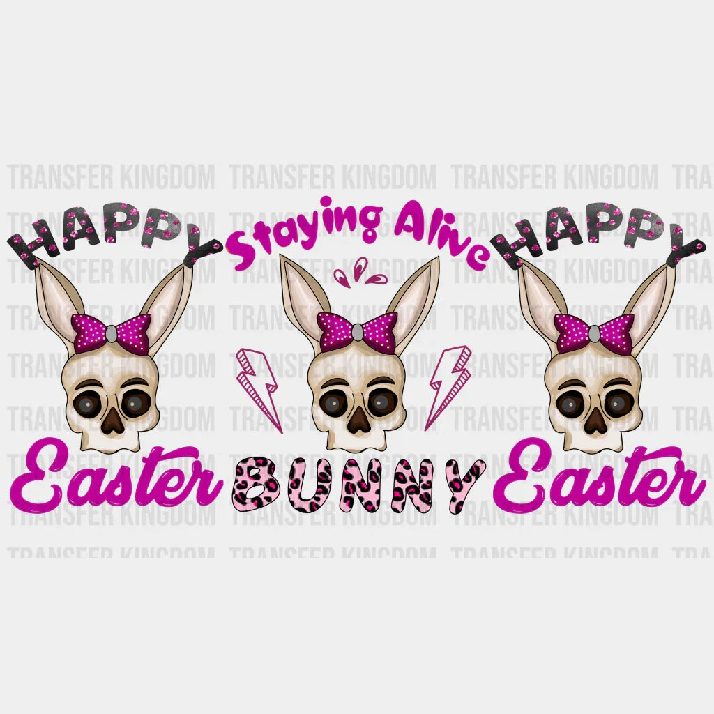 Staying Alive Bunny Easter UV DTF Transfer Cup Wrap UV DTF Sticker - Transfer Kingdom