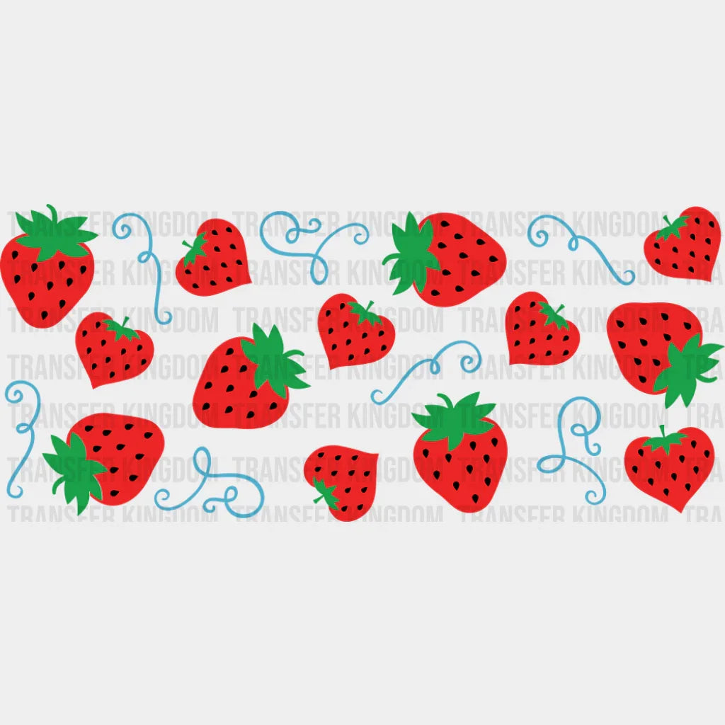 Strawberries Design - General Cup Wrap UV Sticker Permanent UV DTF Decal UVDTF