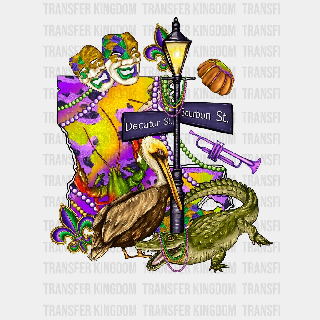 Street Mardi Gras Design- Dtf Heat Transfer