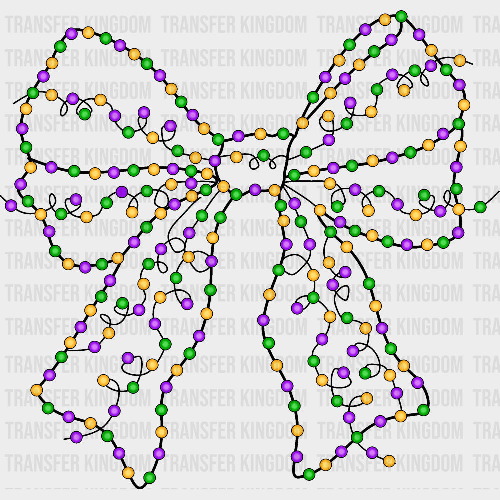 String Lights Ribbon - Mardi Gras DTF Transfers Adult Unisex - S & M (10’’) / Dark Color Design (See Imaging)