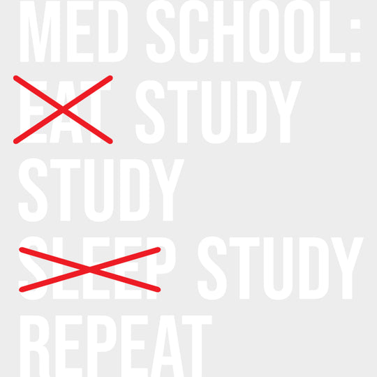 Study, Study, Study, Repeat - Medical School DTF Transfers transfer-kingdom Light Color Design (See Imaging)