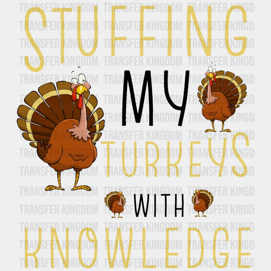 Stuffing My Turkeys With Knowledge - Thanksgiving Dtf Transfer Unisex S & M (10’’) / Dark Color