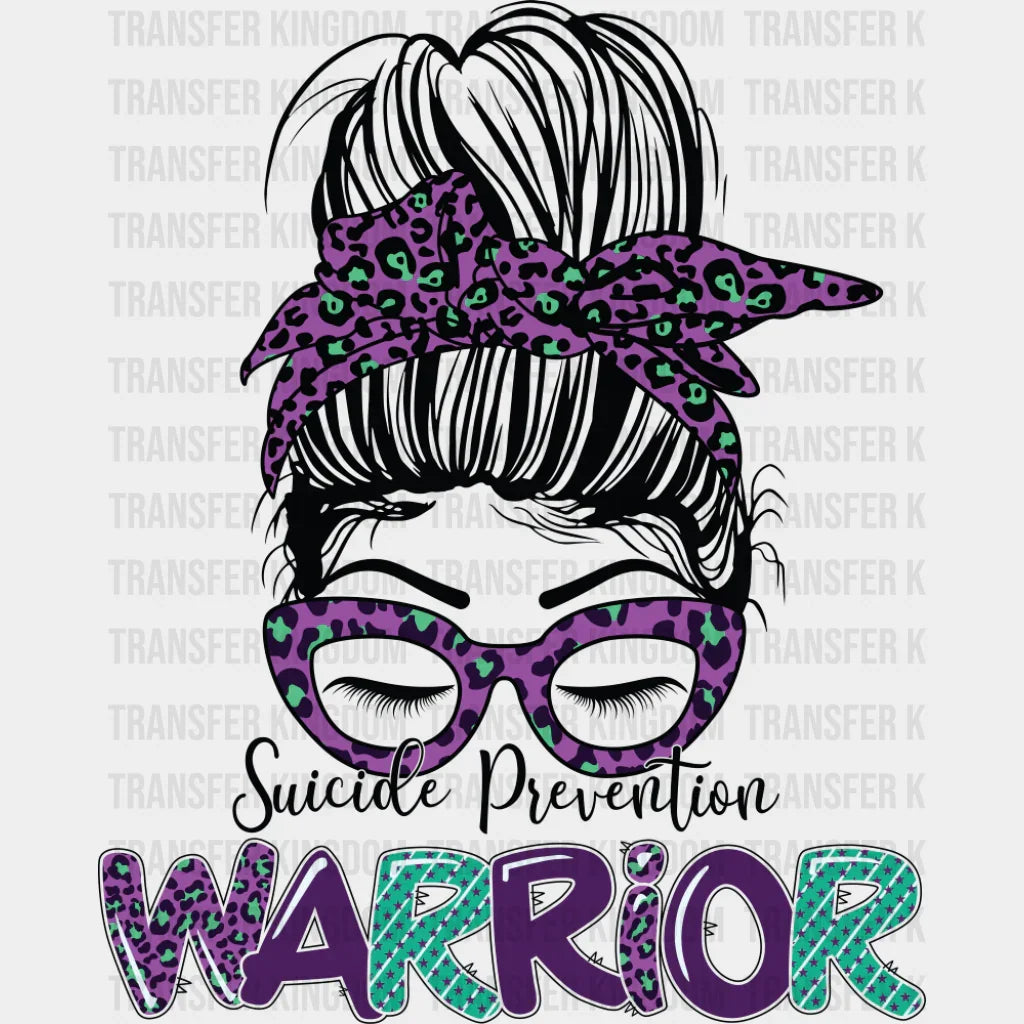 Suicide Prevention Warrior - Suicide Awareness DTF Transfer Adult Unisex - S & M (10’’) / Dark Color Design (See
