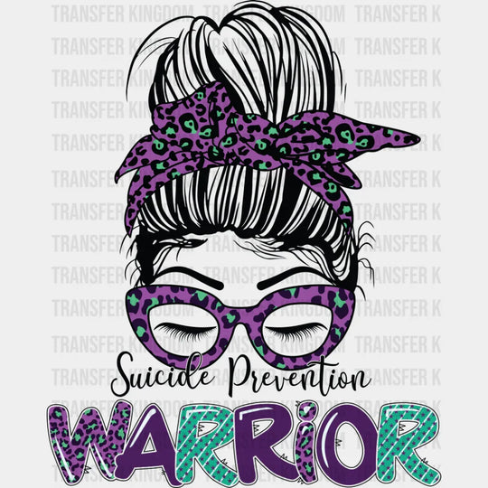 Suicide Prevention Warrior - Suicide Awareness DTF Transfer Adult Unisex - S & M (10’’) / Dark Color Design (See