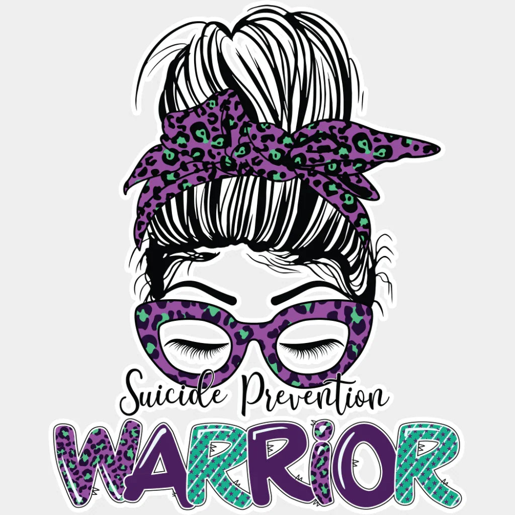 Suicide Prevention Warrior - Suicide Awareness DTF Transfer Adult Unisex - S & M (10’’) / Light Color Design (See