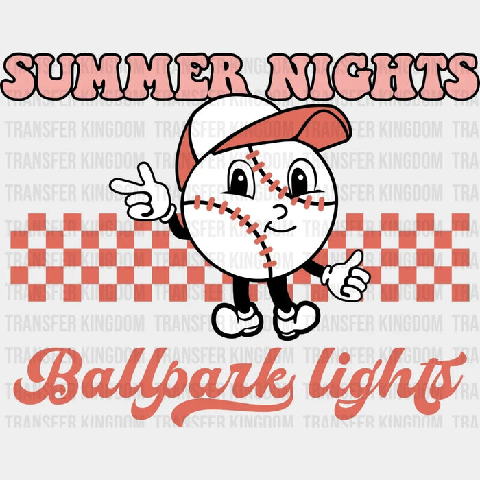 Summer Nights Ballpark Lights  DTF Transfer