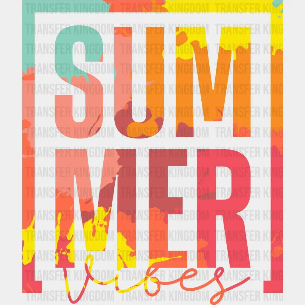 Summer Vibes Colors Dtf Transfer