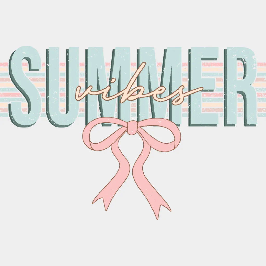 Summer Vibes - Summer Vibes DTF Transfer Adult Unisex - S & M (10’’) / Light Color Design (See Imaging)