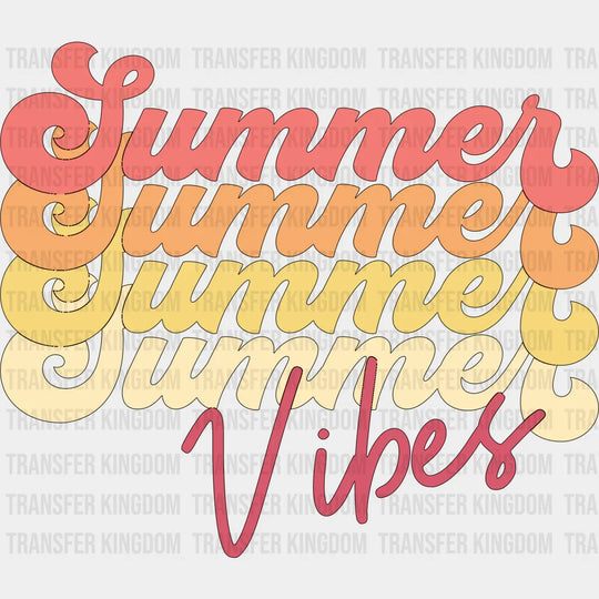Summer Vibes - Dtf Transfer Unisex S & M (10’) / Light Color Design See Imaging
