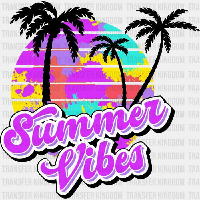 Summer Vibes Palm Retro DTF Transfer