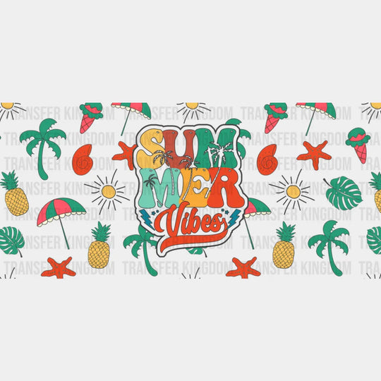 Summer Vibes Red Starfish - Summer Cup Wrap UV Sticker Permanent UV DTF Decal UVDTF
