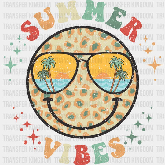 Summer Vibes Smiley Face Palm Sunglasses - Vacation Design Dtf Heat Transfer