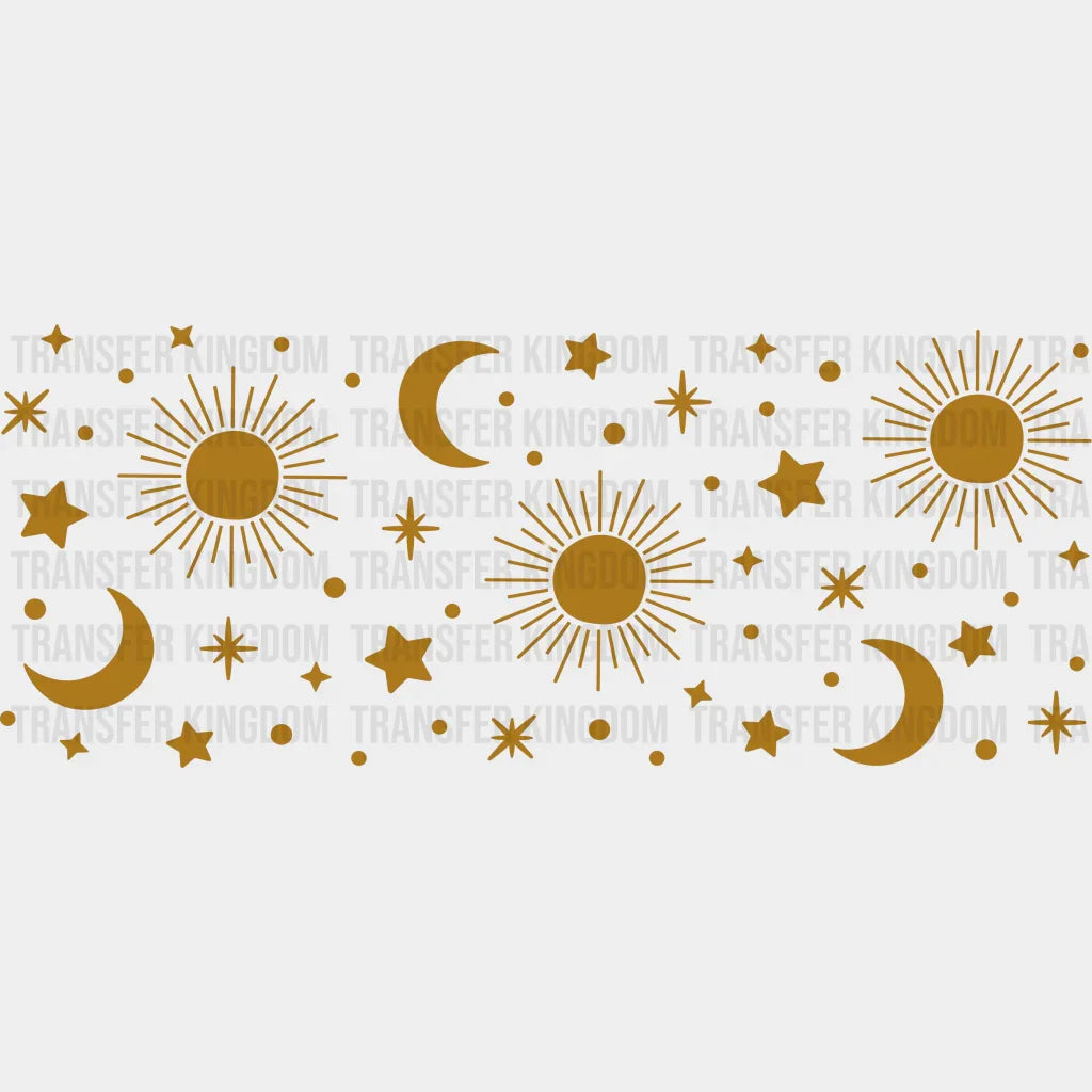 Sun And Moon Uv Dtf Transfer Cup Wrap Sticker