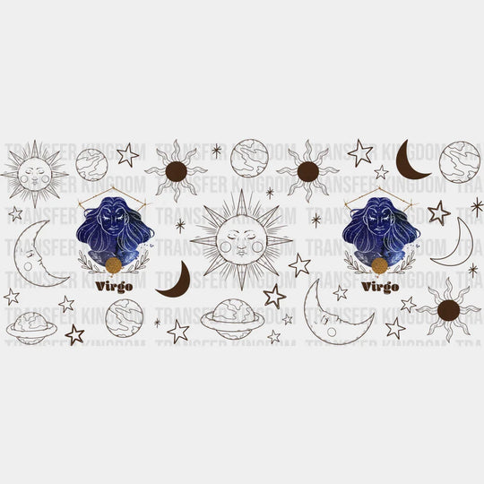 Sun And Moon Virgo Sign - Zodiac Cup Wrap Uv Sticker Permanent Dtf Decal