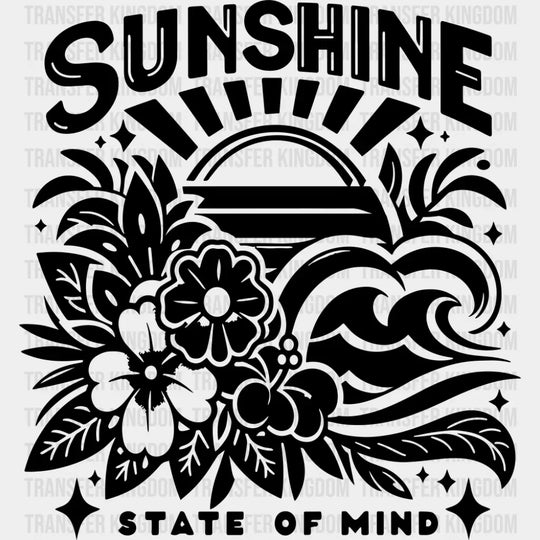 Sunshine State Of Mind B&W - Summer DTF Transfer Adult Unisex - S & M (10’’) / Dark Color Design (See Imaging)