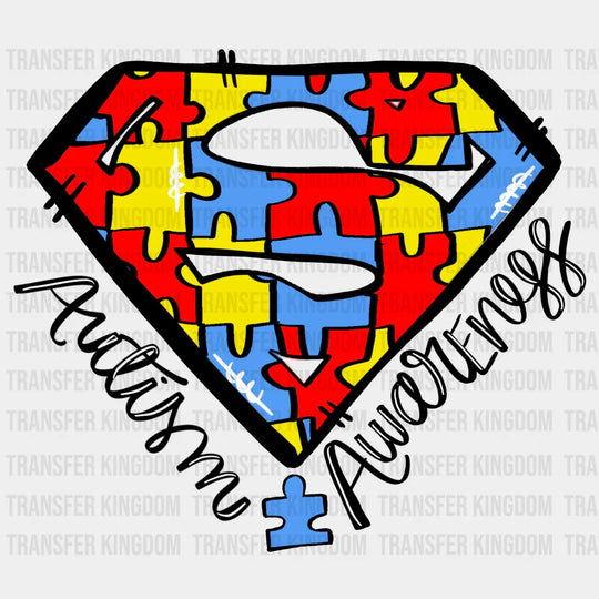 Superman Logo Autism Awareness Design - DTF heat transfer - Transfer Kingdom