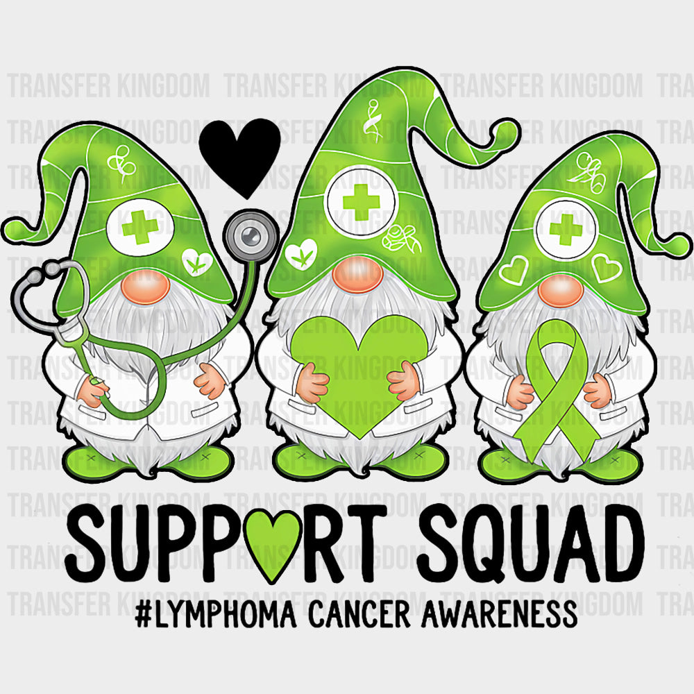 Support Squad, Green Gnomes - Lymphoma DTF Transfers transfer-kingdom Dark Color Design (See Imaging)
