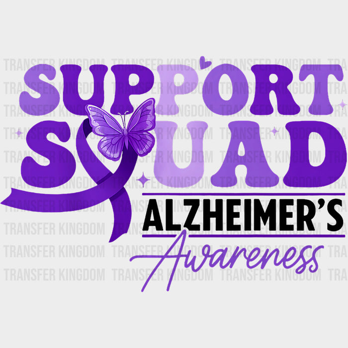 Support Squad Vintage Font - Alzheimer's Awareness DTF Transfer