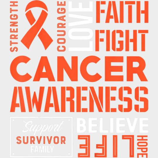 Support Survivor Family - Leukemia DTF Transfers Adult Unisex - S & M (10’’) / Light Color Design (See Imaging)