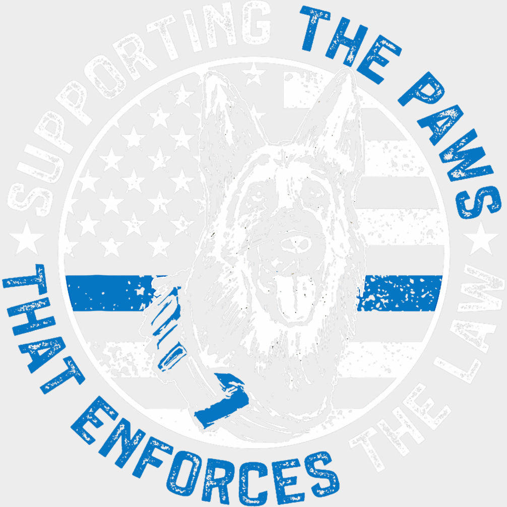 Supporting The Paws That Enforces The Law - Police DTF Transfers transfer-kingdom Light Color Design (See Imaging)