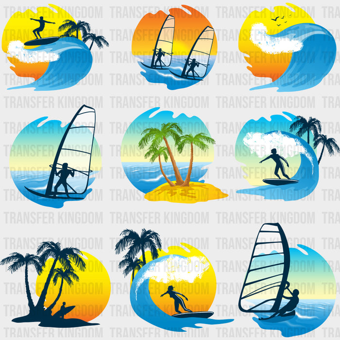 Surfing Circles - Surfing DTF Transfers