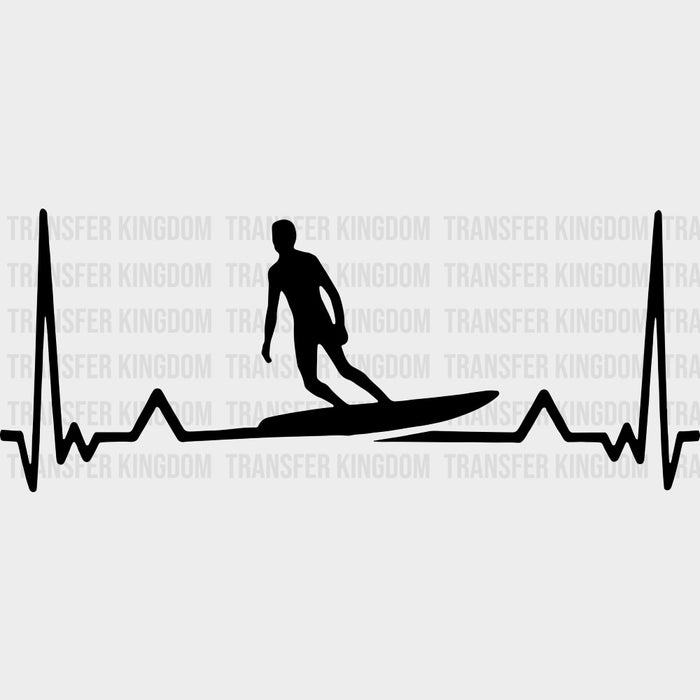 Surfing, ECG Line - Surfing DTF Transfers