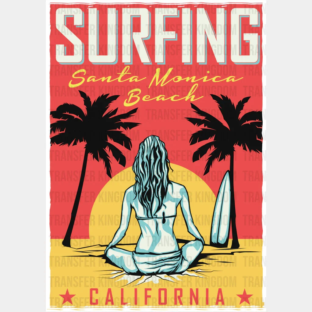 Surfing Santa Monica Beach - Dtf Heat Transfer