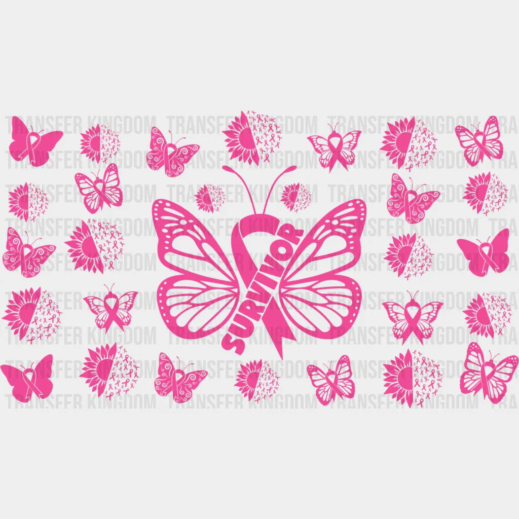 Survivor Butterfly - Awareness Cup Wrap Uv Sticker Permanent Dtf Decal