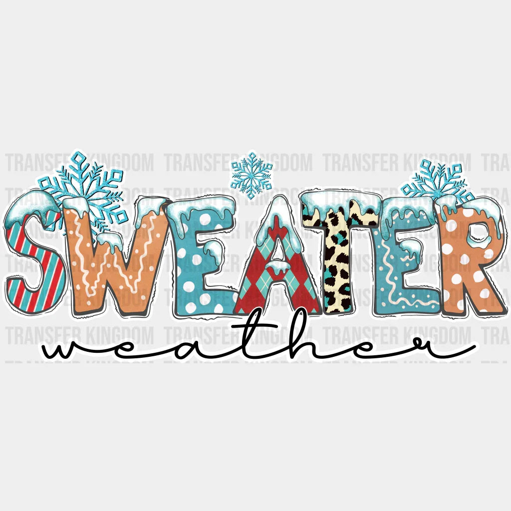 Sweater Weather - Winter Iron On Dtf Transfer Unisex S & M (10’’) / Light Color Design See Imaging