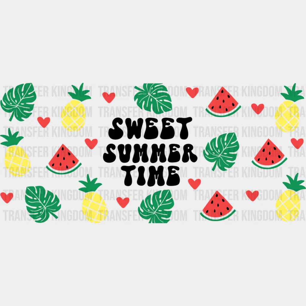 Sweet Summer Time Watermelons & Pineapples - Summer Cup Wrap UV Sticker Permanent UV DTF Decal UVDTF