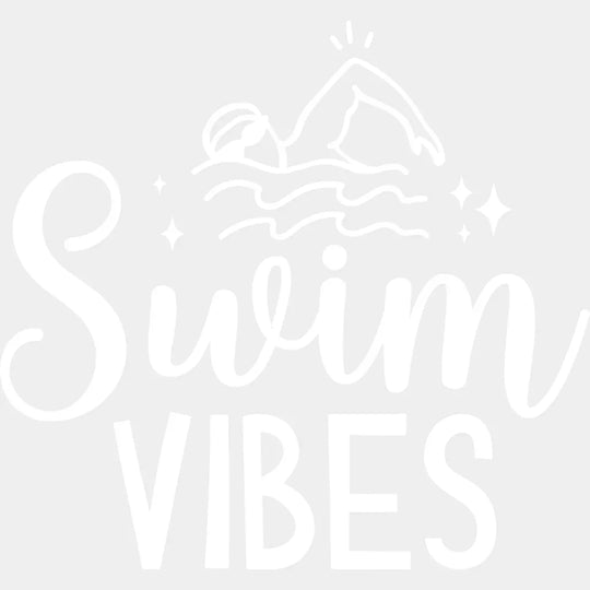 Swim Vibes - Swimming Dtf Heat Transfer Unisex S & M (10’’) / Light Color Design (See Imaging)