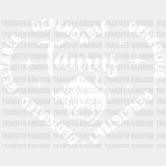 Taurus Heart Design - Zodiac & Horoscopes Dtf Heat Transfer Unisex S M (10’’) / Light Color See