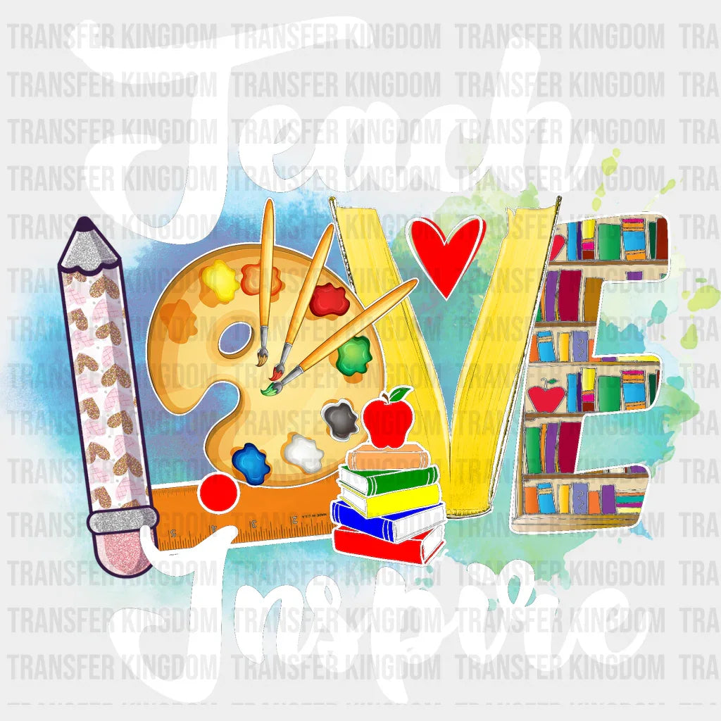 Teach Love Inspire Design - Teacher Dtf Heat Transfer Unisex S & M (10’’) / Light Color See Imaging