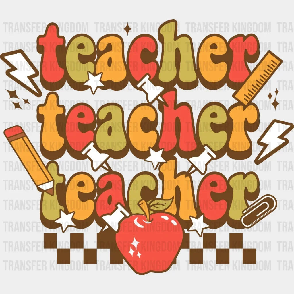 Teacher Apple Dtf Transfer