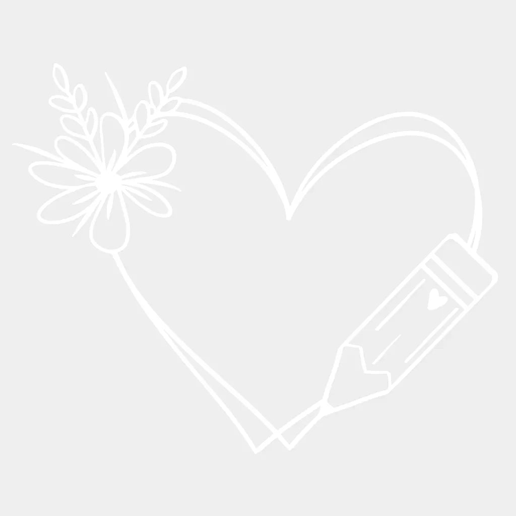 Teacher Heart Design - Dtf Heat Transfer Unisex S & M ( 10 ) / Light Color See Imaging