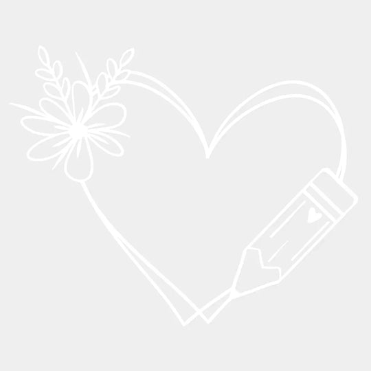 Teacher Heart Design - Dtf Heat Transfer Unisex S & M ( 10 ) / Light Color See Imaging