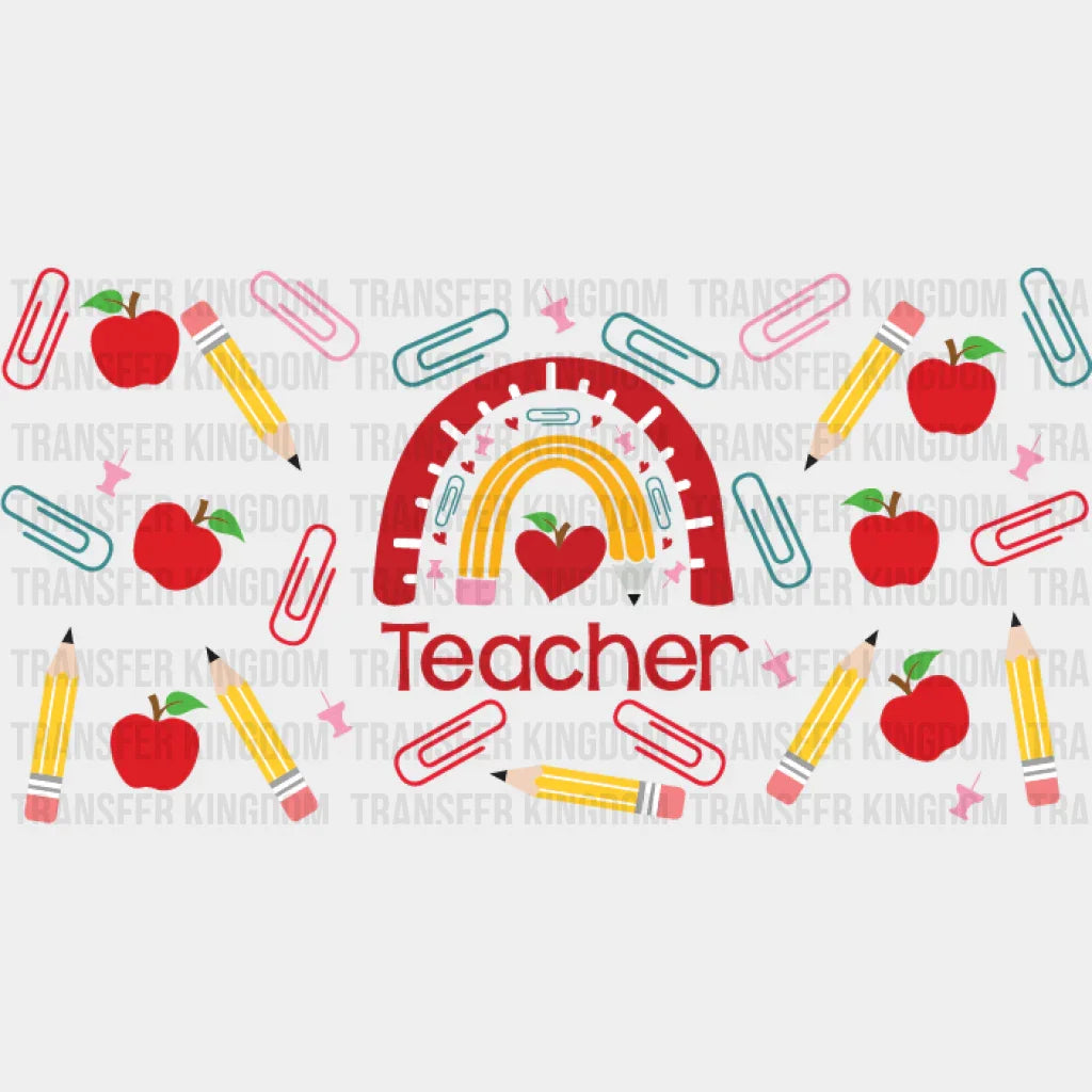 Teacher Rainbow - Cup Wrap Uv Sticker Permanent Dtf Decal