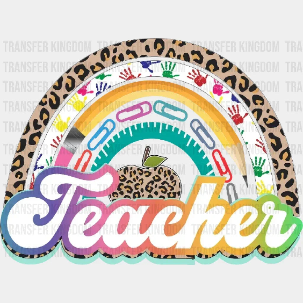 Teacher Rainbow Dtf Transfer