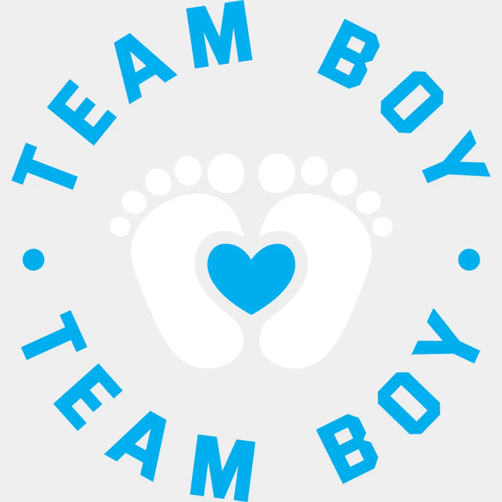 Team Boy Feet Design - Gender Reveal Dtf Transfer Unisex S & M (10’’) / Light Color See Imaging