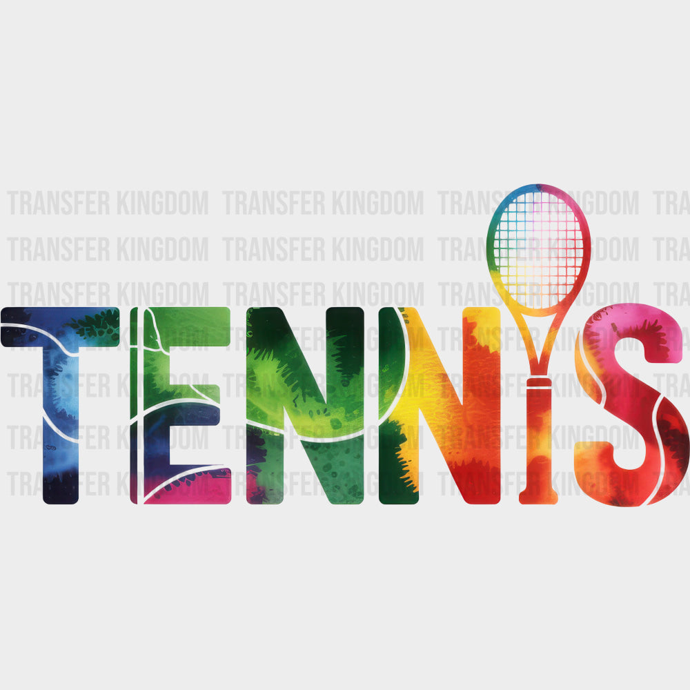 Tennis Colorful Watercolor Design - Tennis DTF Transfers