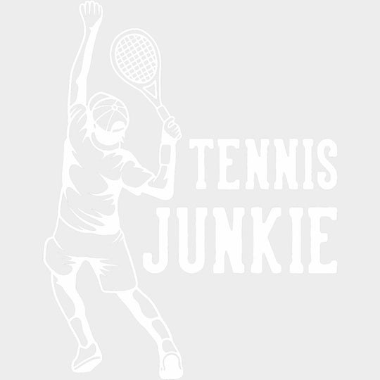 Tennis Junkie B&W - Tennis DTF Transfers Adult Unisex - S & M (10’’) / Light Color Design (See Imaging)