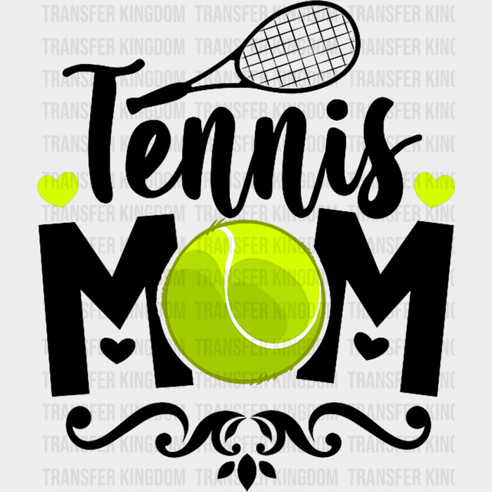 Tennis Mom, Green Hearts - Tennis DTF Transfers