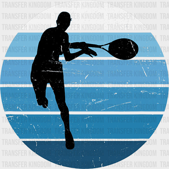 Tennis Player Blue Circle - Tennis DTF Transfers