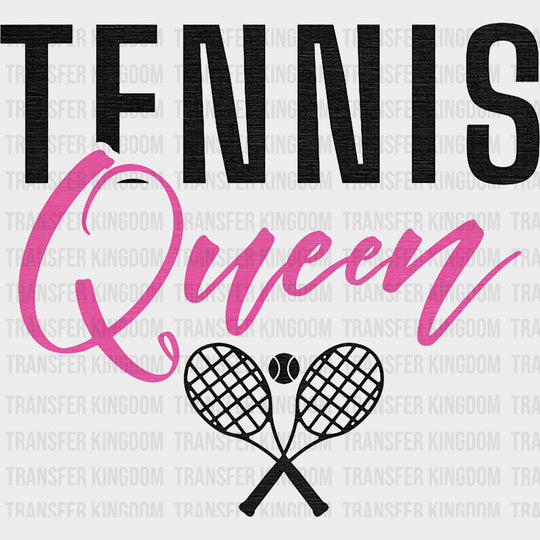 Tennis Queen Pink Design - Tennis DTF Transfers Adult Unisex - S & M (10’’) / Dark Color Design (See Imaging)